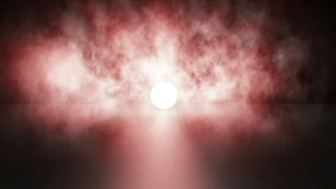 Red light and gray dry ice smoke clouds fog background. Stock Footage 94018858