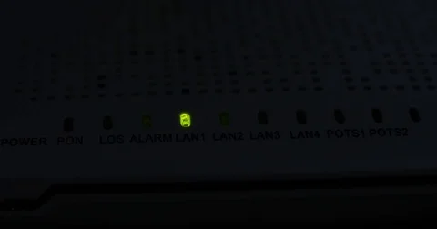 Red light blink warning wireless lan error, modem router equipment internet conn Stock Footage 83256572