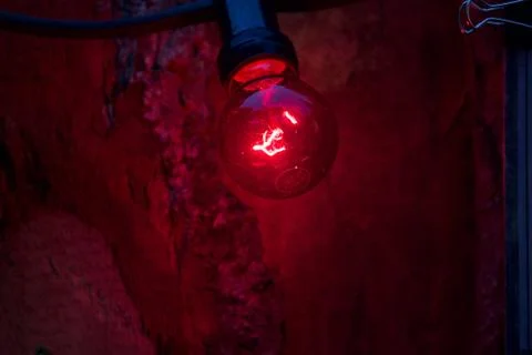Red light blub Stock Photos