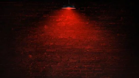 Red Light Brick Wall with Fog Background Stock Illustration