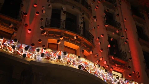 Red Light Building Pan Stock Footage 120801374
