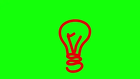 Red light bulb drawn green Stock Footage 248306099