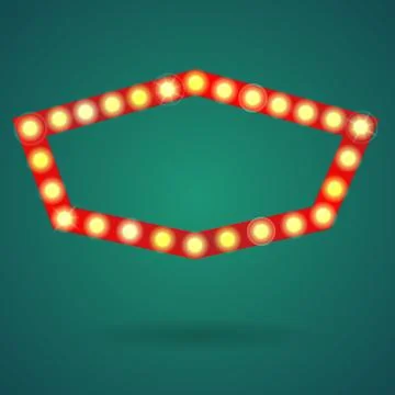 Red light bulb frame background Stock Illustration