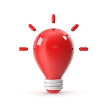 Red light bulb idea icon Stockillustratie