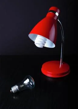 Red light bulb 库存照片