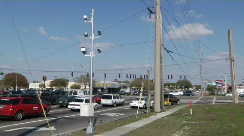 Red Light Cam at Intersection Stock Footage 659795