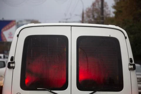 Red light into a car. Stock Photos