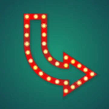 Red light corner arrow frame Stock Illustration