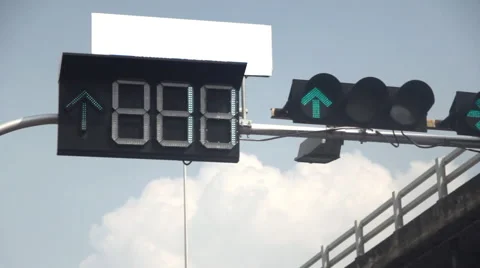 Red light countdown at the junction Video stock 60247016