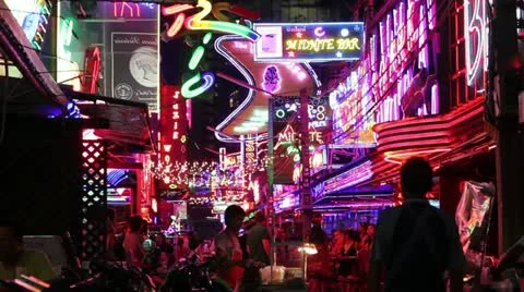 Red light district neon lights Stock Footage 12254135