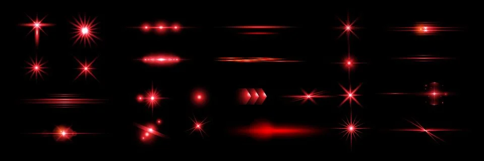 Red light effect reflections, neon illumination in red colors. Stock Illustration