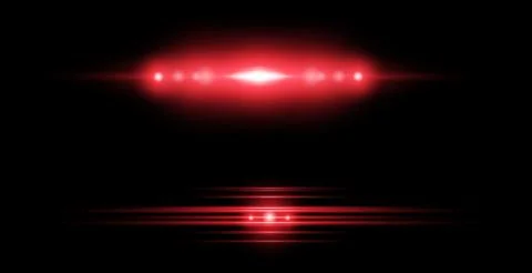 Red light effect reflections, neon illumination in red colors. Bright light lens Stock Illustration