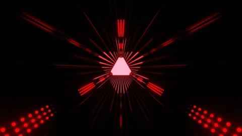 Red Light at the End of the Tunnel Light Movement on LED Panels Background V Stock Footage 344098097