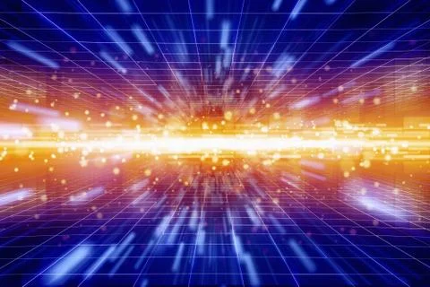 Red light from glowing horizon Stock Illustration