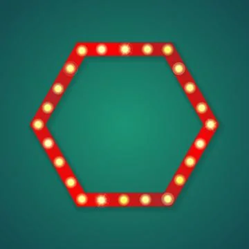 Red light hexagon frame wallpaper Stock Illustration