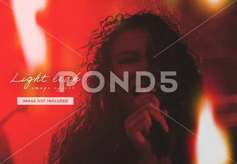 Red Light Leak Image Effect PSD Template