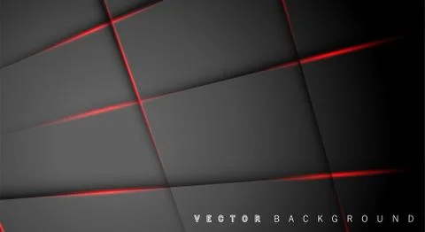 Red light line shadow dark grey luxury background Stock Illustration