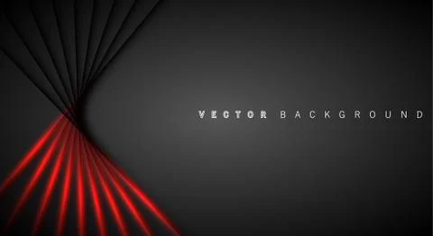 Red light line shadow dark grey luxury background Stock Illustration