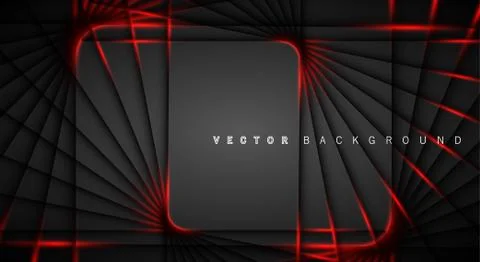 Red light line shadow dark grey luxury background Stock Illustration
