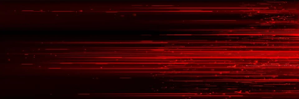 Red light lines on black background Stock Illustration
