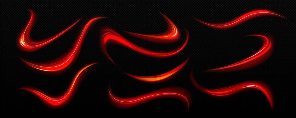 Red light lines, effect of speed motion trails Stock Illustration