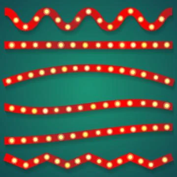 Red light lines frame elements 스톡 일러스트