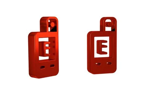 Red Light meter icon isolated on transparent background. Hand luxmeter. Exp.. Ilustración de archivo