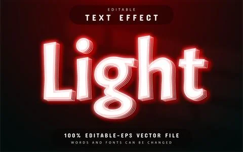Red light neon style text effect Stock Illustration