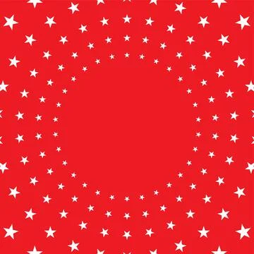 Red Light rays frame made with stars. Shine burst background. Stock Illustration