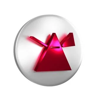Red Light rays in prism icon isolated on transparent background. Ray rainbo.. イラスト素材