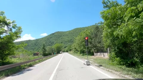 Red light on the road Stock Footage 155706479