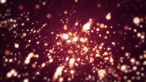 Red light shine particles bokeh, holiday concept. Christmas animated golden b Video stock 82479811