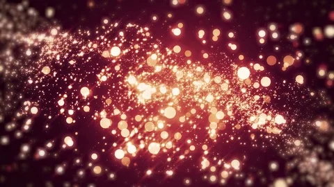 Red light shine particles bokeh, holiday concept. Christmas animated golden b Video stock 82499236