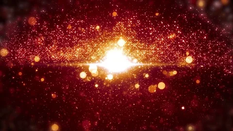 Red light shine particles bokeh, holiday concept. Christmas animated golden b 動画素材 82516901