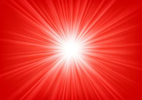 Red Light Shining On Bright Background, Vector Illustration Stock Illustration