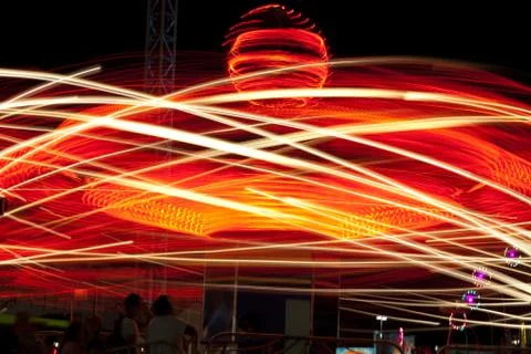 Red Light Spinner at night Stock Photos