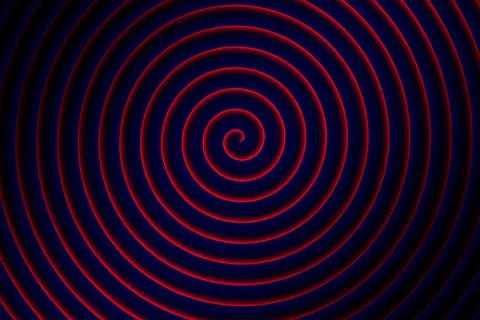 Red light spiraling circles decor pattern on dark Stock Illustration