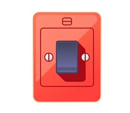 Red light switch on the wall. Stock Illustration