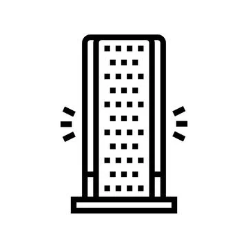 Red light therapy panel line icon vector illustration Stock Illustration