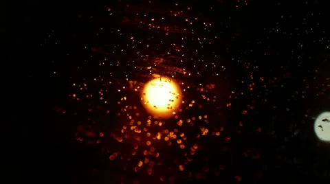 Red light through window with rain Stock Footage 62680483