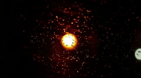 Red light through window with rain 4k Stock Footage 62680776