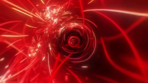 Red Light Tunnel VJ Loop Stock Footage 330005505