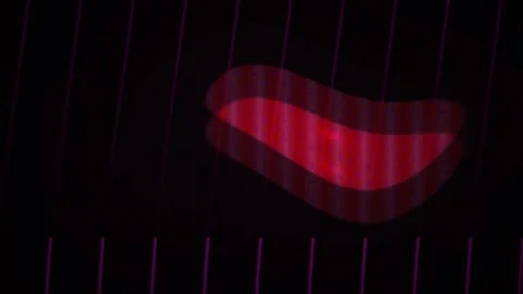 Red light wave on black background with vertical lines. Stock Footage 337494964