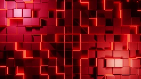 Red lighted wall with neon red lights VJ seamless background loop0001-0300 Stock Footage 338443385
