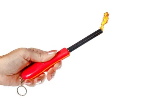 Red lighter for kitchen Stock Photos