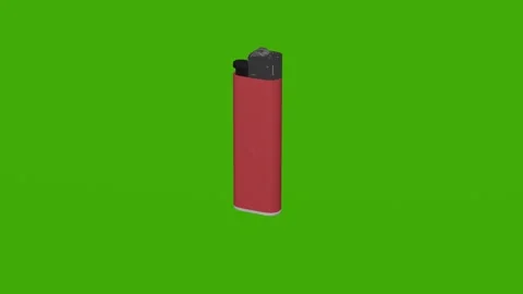 The red lighter rotates on the green screen Stock Footage 279078828