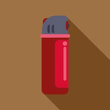 Red lighter vector icon with long shadow Stock Illustration