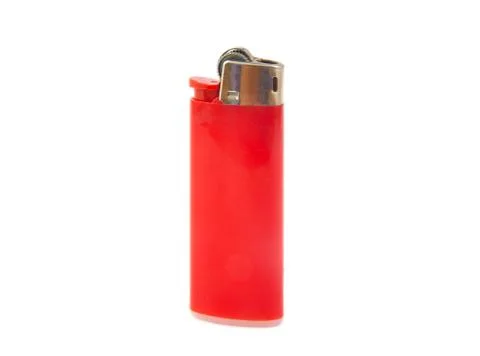 Red lighter on white background Stock Photos