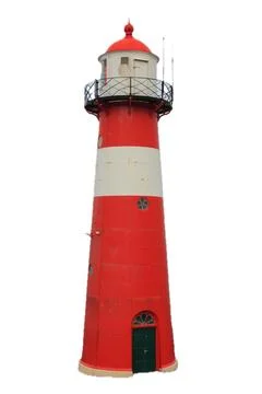 A red lighthouse with blue sky in the background Stock-Fotos