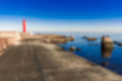 Red lighthouse - blurred image 스톡 사진